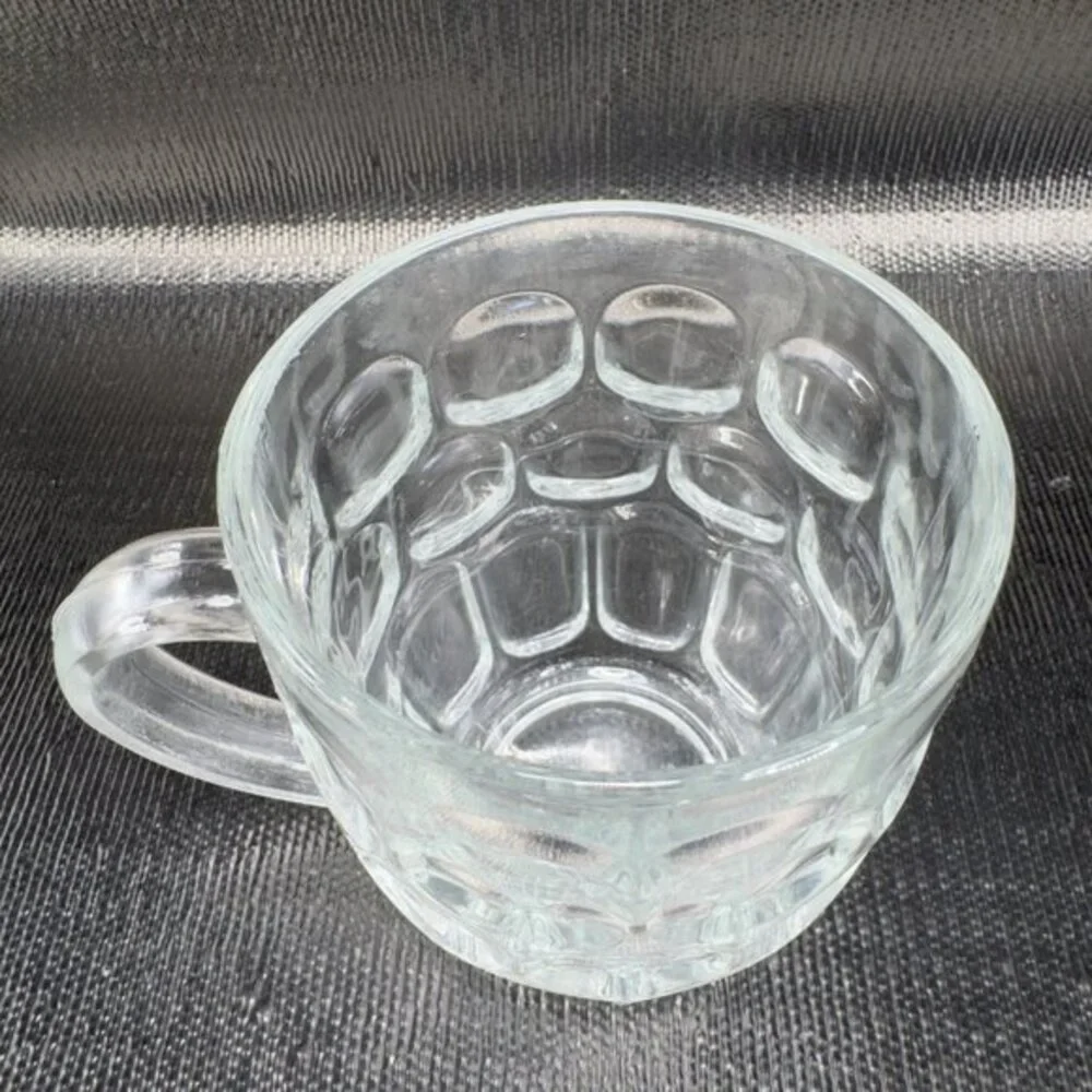 Ravenwood Dimple Thumbprint Heavy Clear Glass Pint Beer England Cups Barware Set